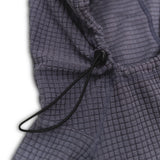 Adjustable hood on womens grid fleece outdoor hoodie from Squak Mountain Co.