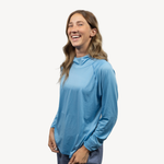 women's sun hoodie bonneville blue