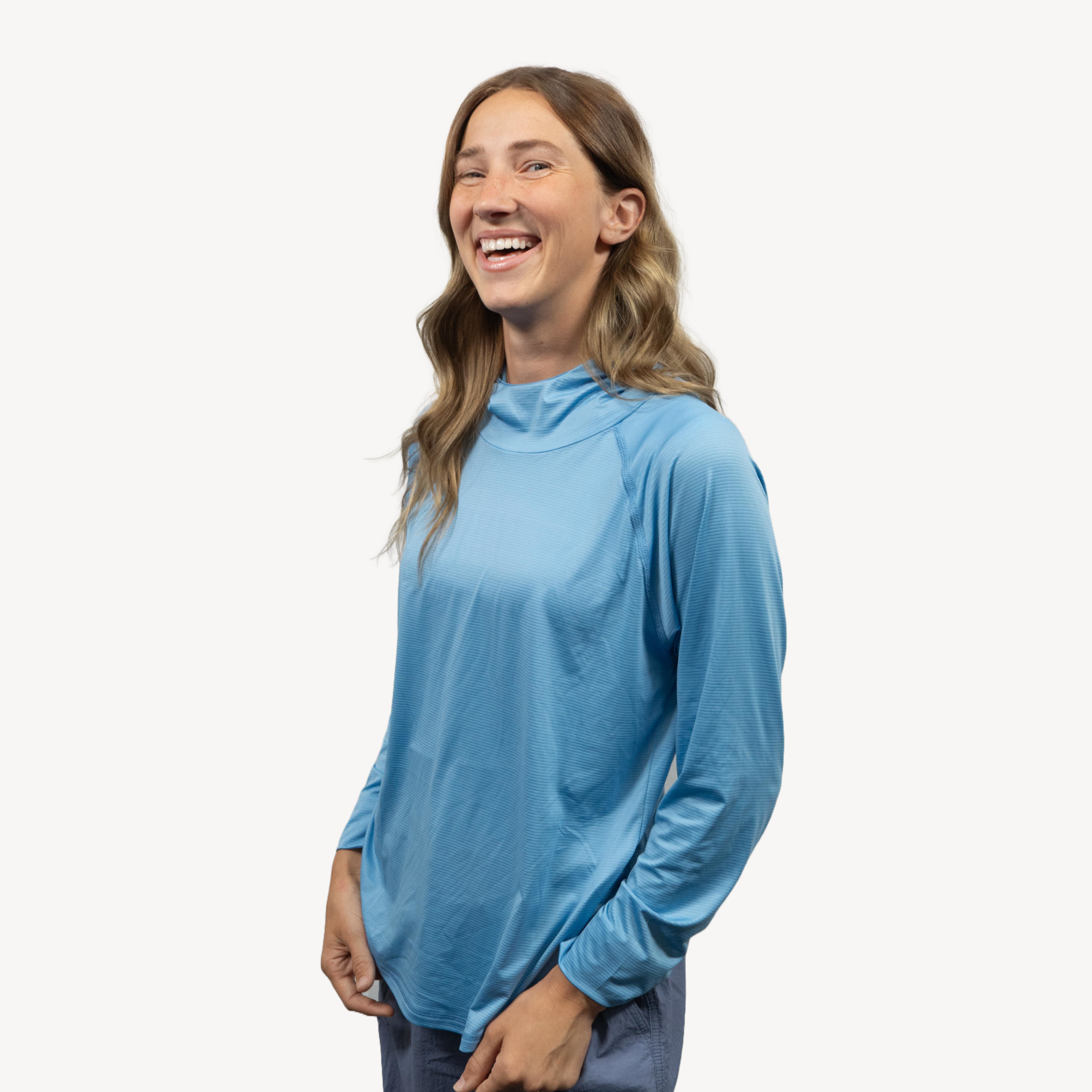 women's sun hoodie bonneville blue