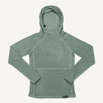 Women's Sage Green Grid Fleece Hoodie