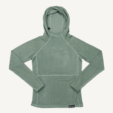 Women's Sage Green Grid Fleece Hoodie