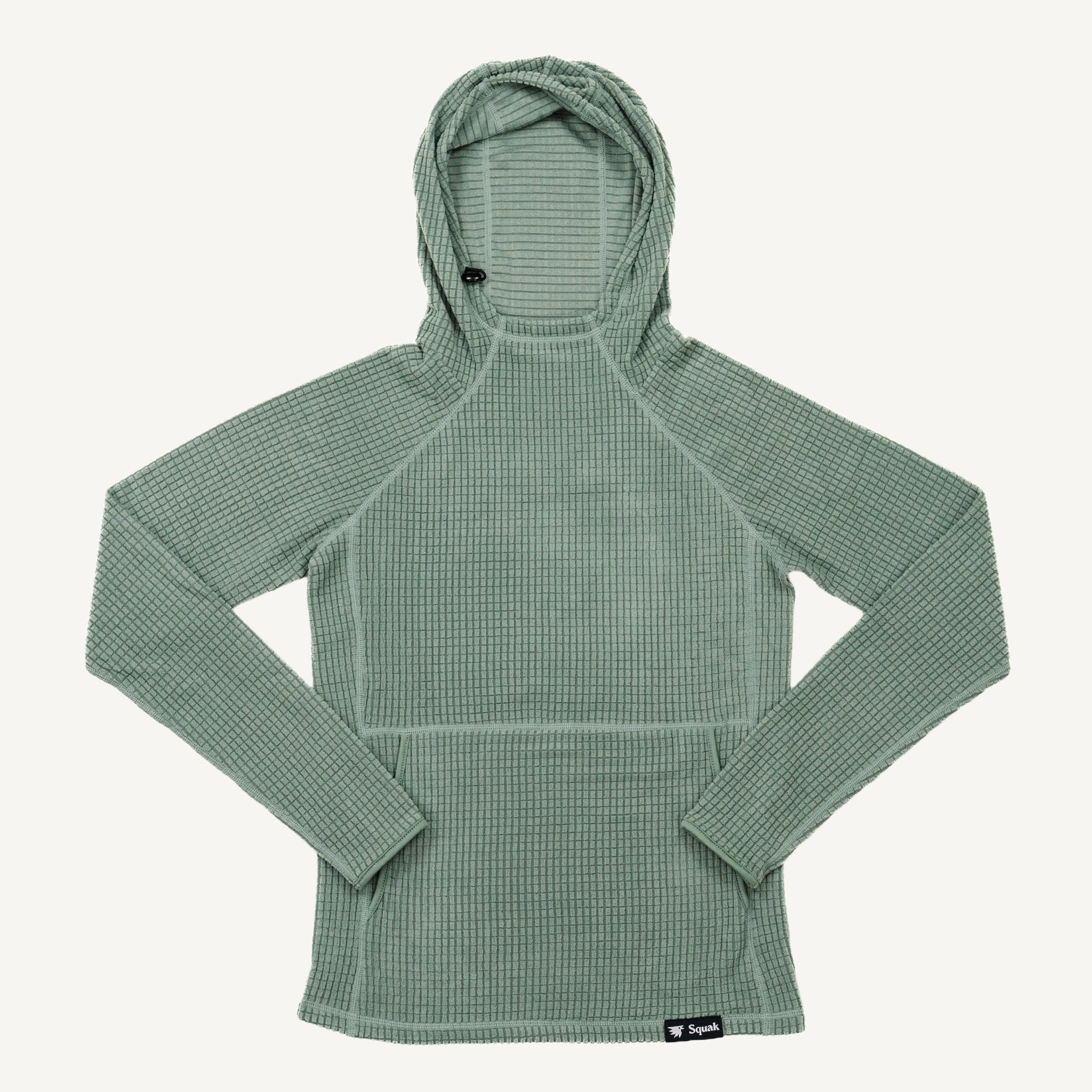 Women's Sage Green Grid Fleece Hoodie