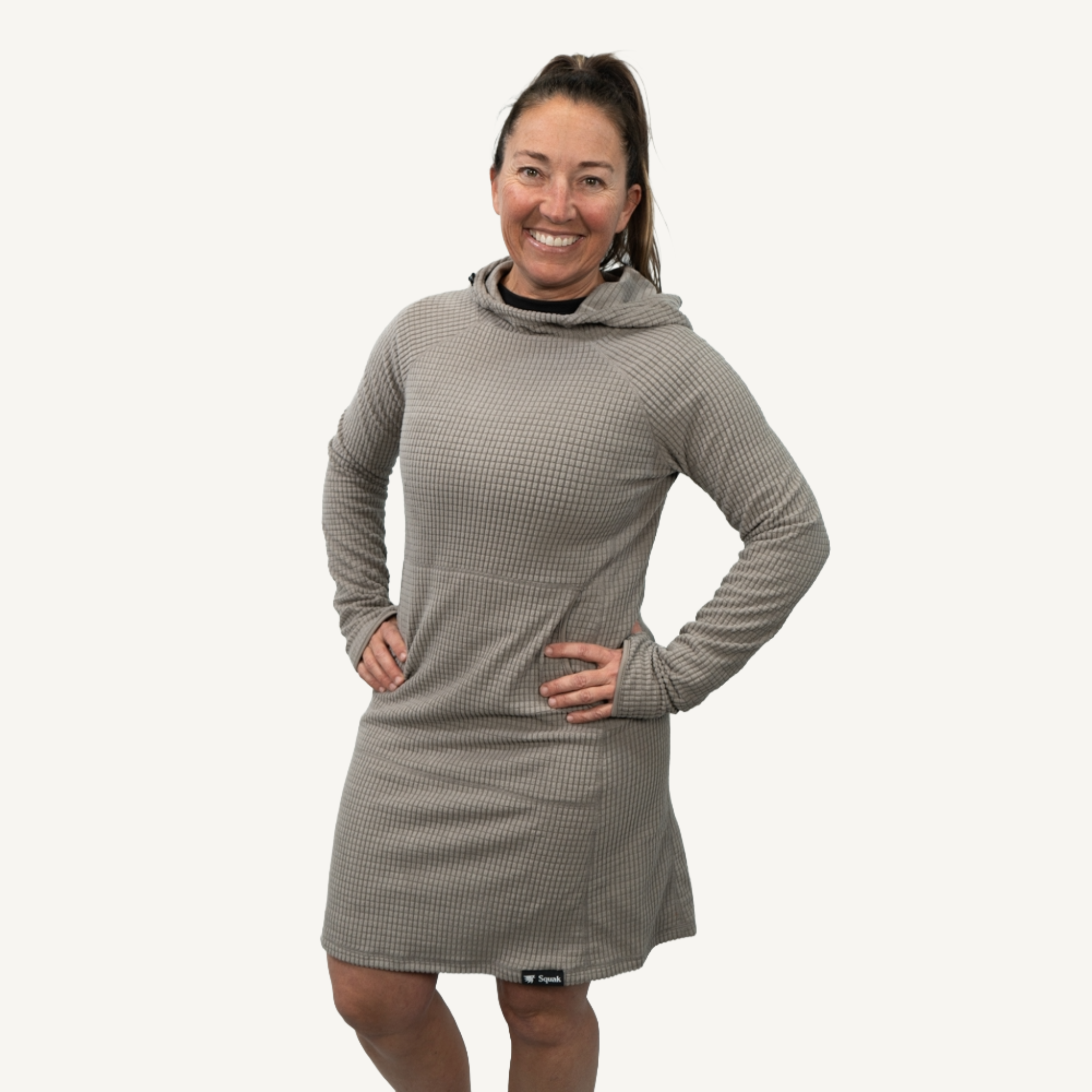 Women's Grid Fleece Camp Dress – Squak Women's Grid Fleece Camp Dress – Squak