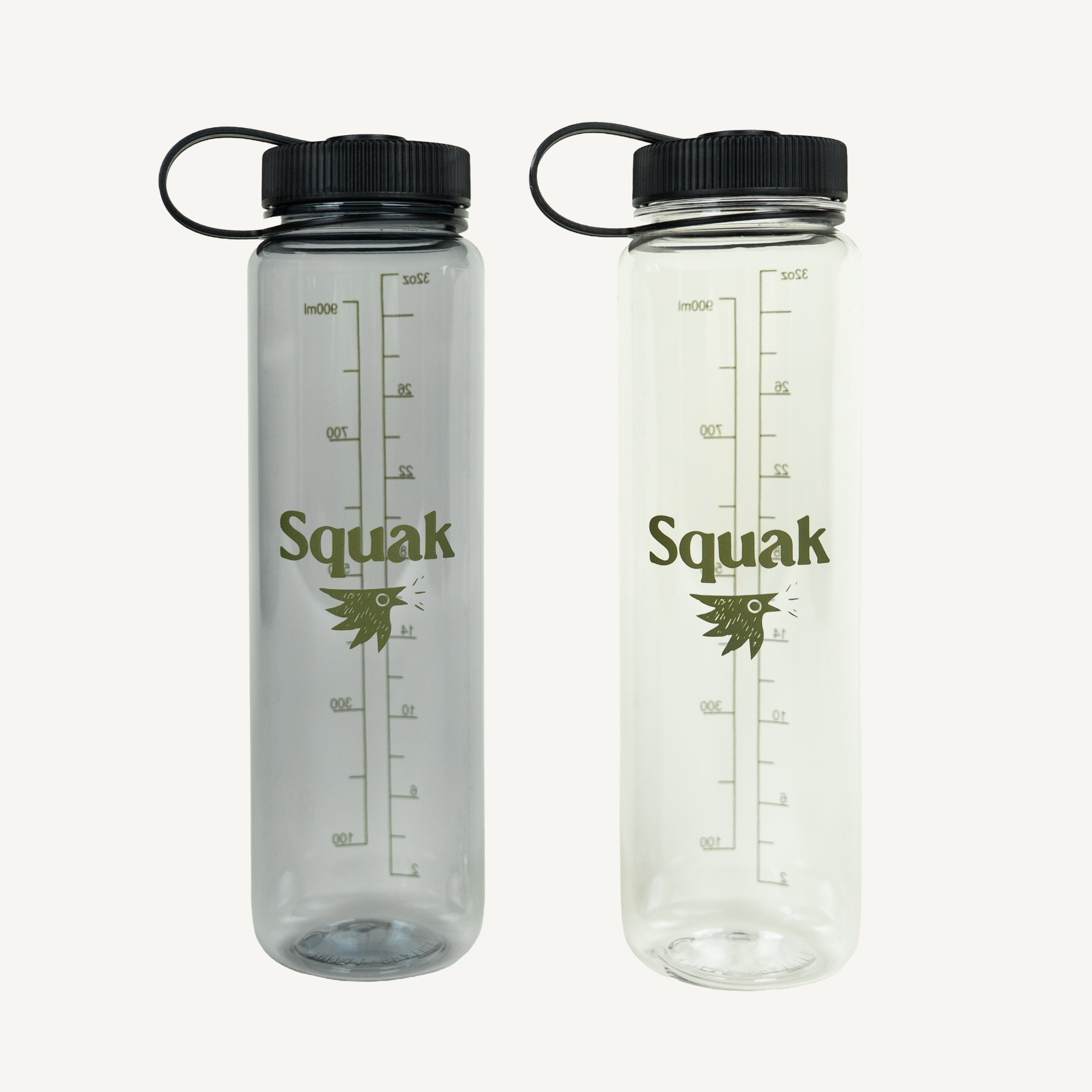 Squaker Bottle Clear and Gray