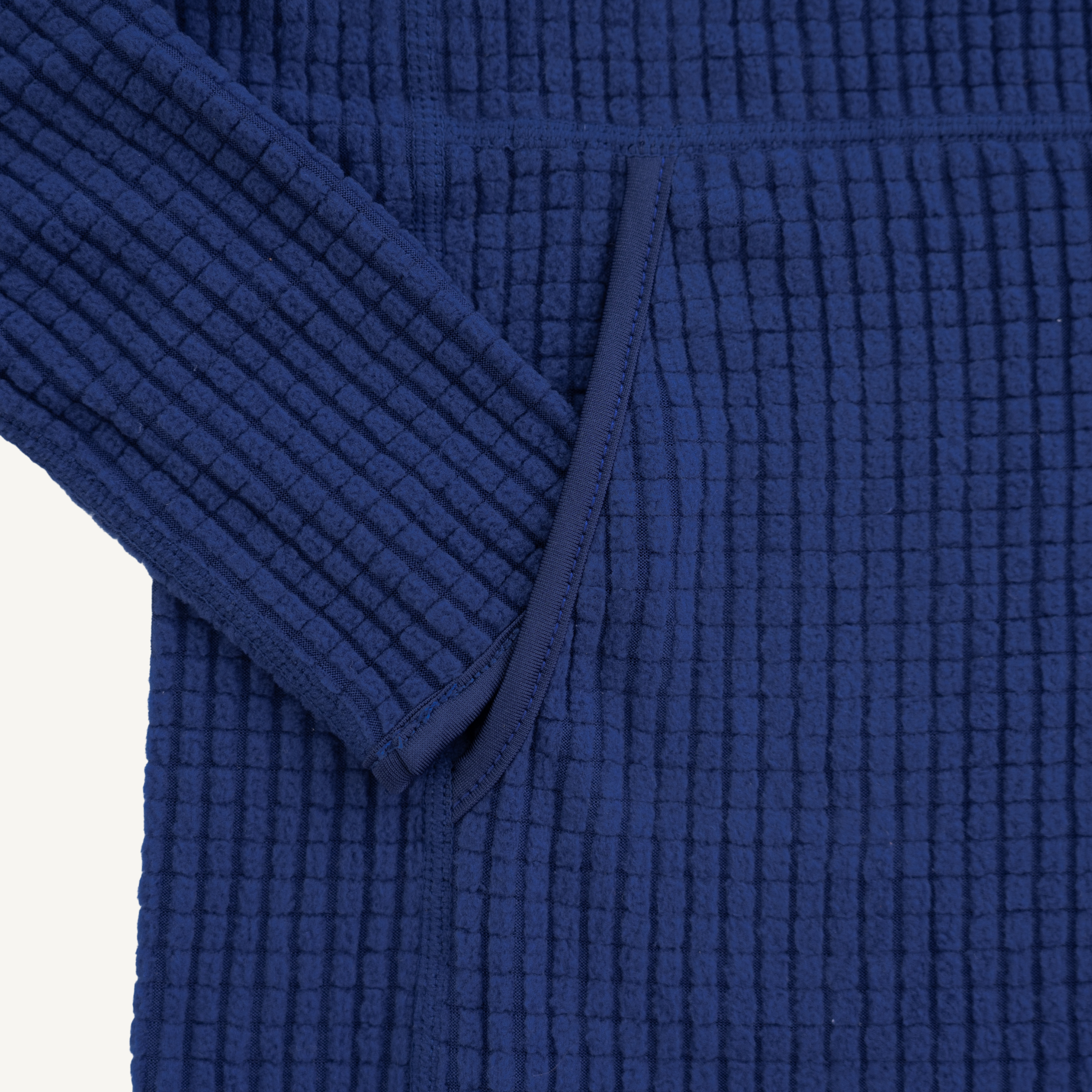 Lil' Squak Northwest Navy Grid Fleece Hoodie Closeup