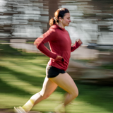 Women's Alder Red Grid Fleece Hoodie Lifestyle