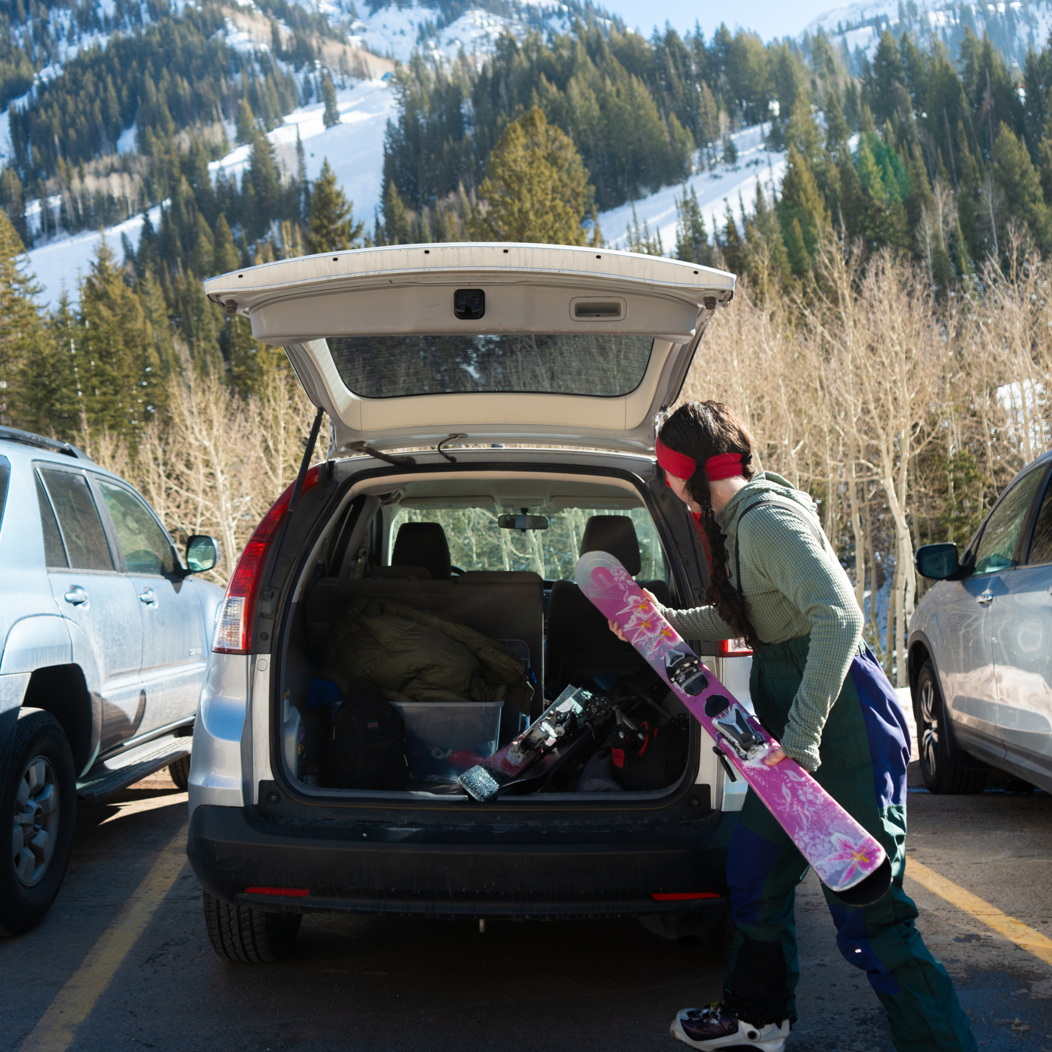 Women's Sage Green Grid Fleece Hoodie Lifestyle