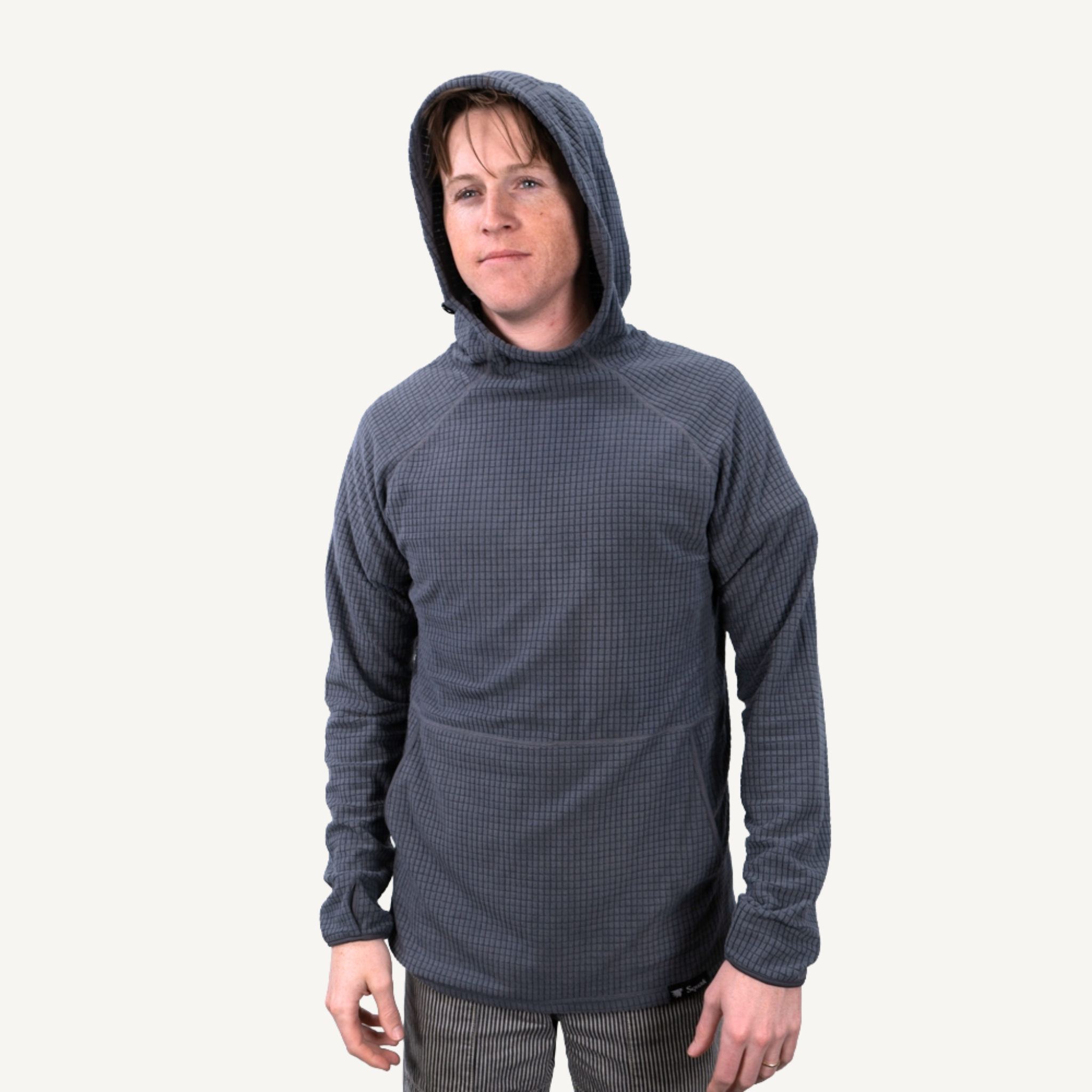 Men's Puget Grey Grid Fleece Hoodie
