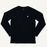 Men's Dawn Obsidian Black Grid Fleece Crewneck