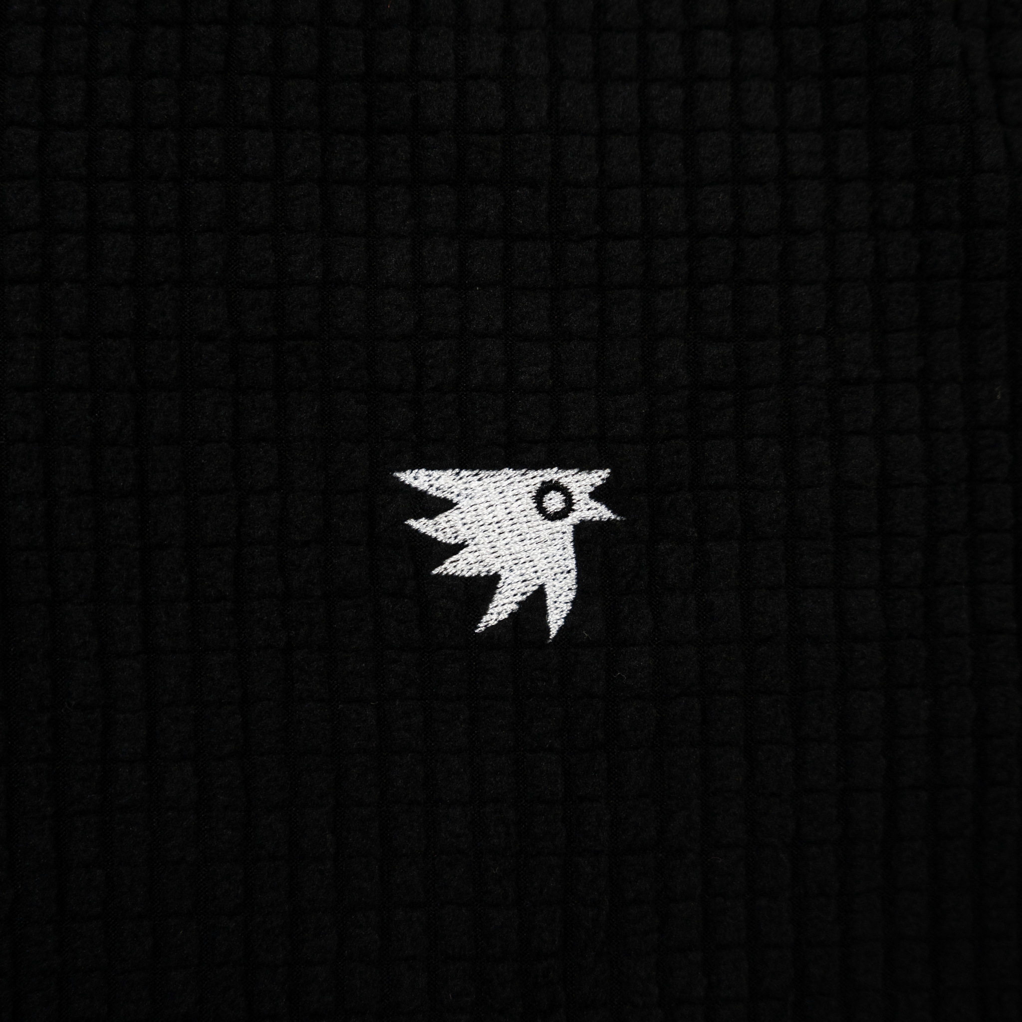 Men's Dawn Obsidian Black Grid Fleece Crewneck