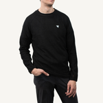 Men's Dawn Obsidian Black Grid Fleece Crewneck