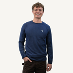 Men's Dawn Northwest Navy Grid Fleece Crewneck