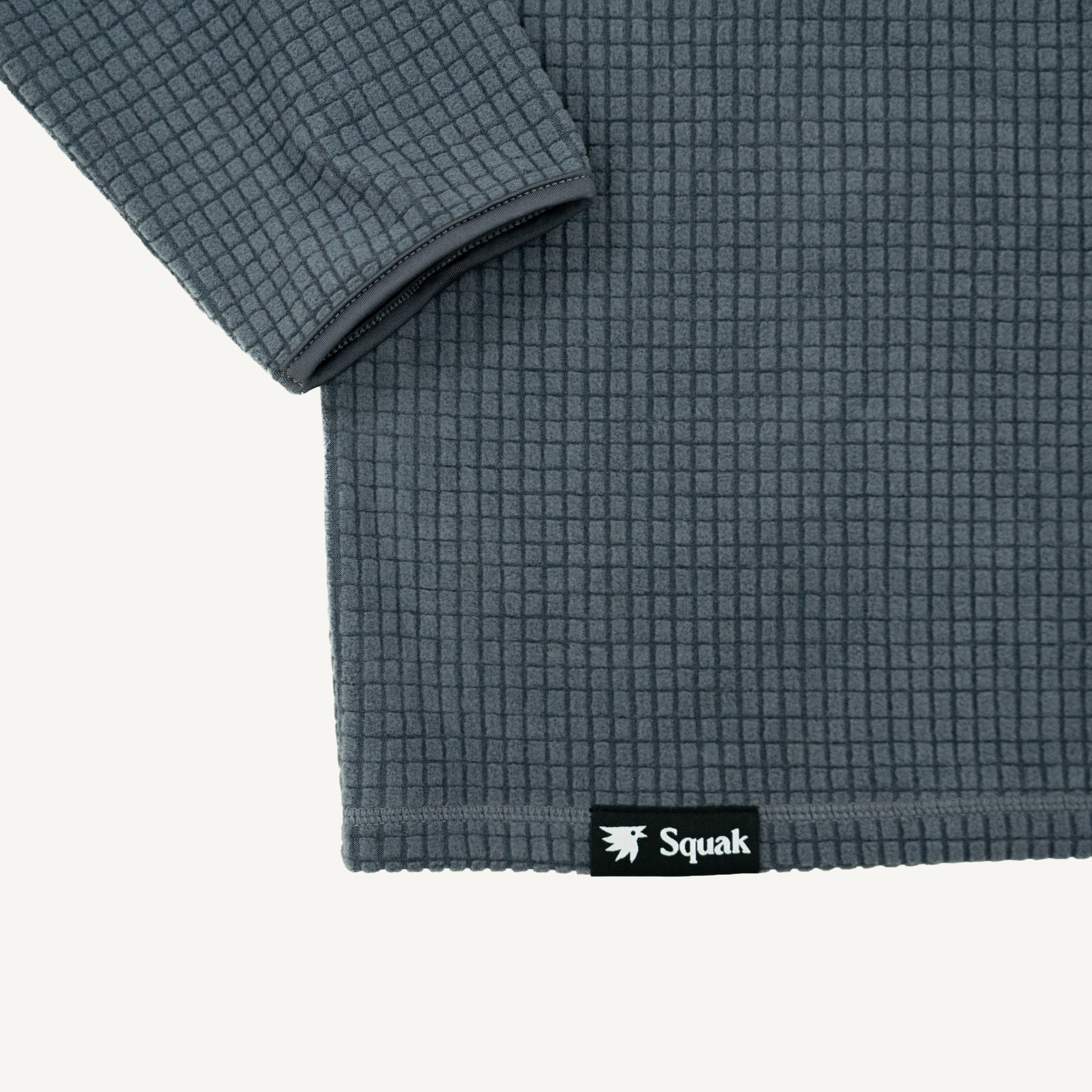 Men's Dawn Puget Grey Grid Fleece Crewneck