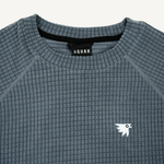 Men's Dawn Puget Grey Grid Fleece Crewneck