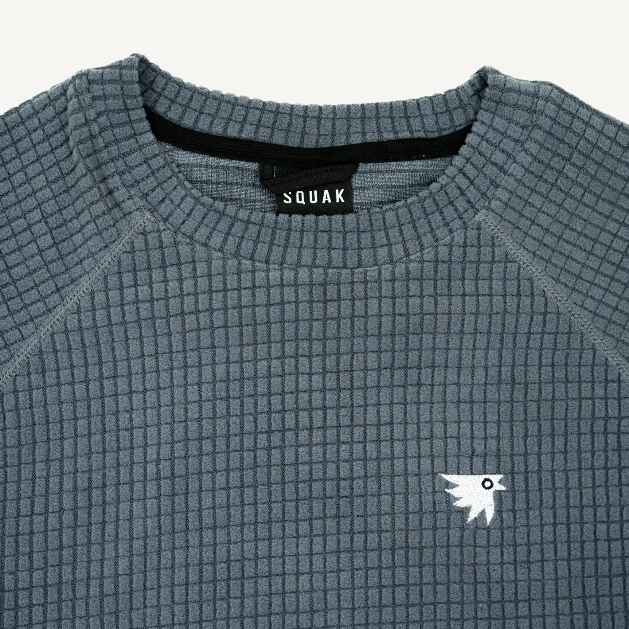 Men's Dawn Puget Grey Grid Fleece Crewneck