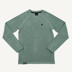 Men's Dawn Sage Green Grid Fleece Crewneck