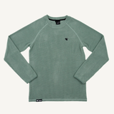 Men's Dawn Sage Green Grid Fleece Crewneck