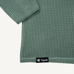 Men's Dawn Sage Green Grid Fleece Crewneck
