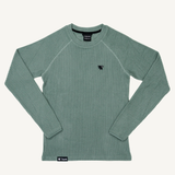 Women's Dawn Sage Green Grid Fleece Crewneck
