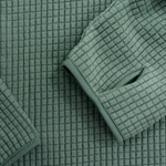 Women's Dawn Sage Green Grid Fleece Crewneck