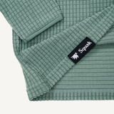 Women's Dawn Sage Green Grid Fleece Crewneck