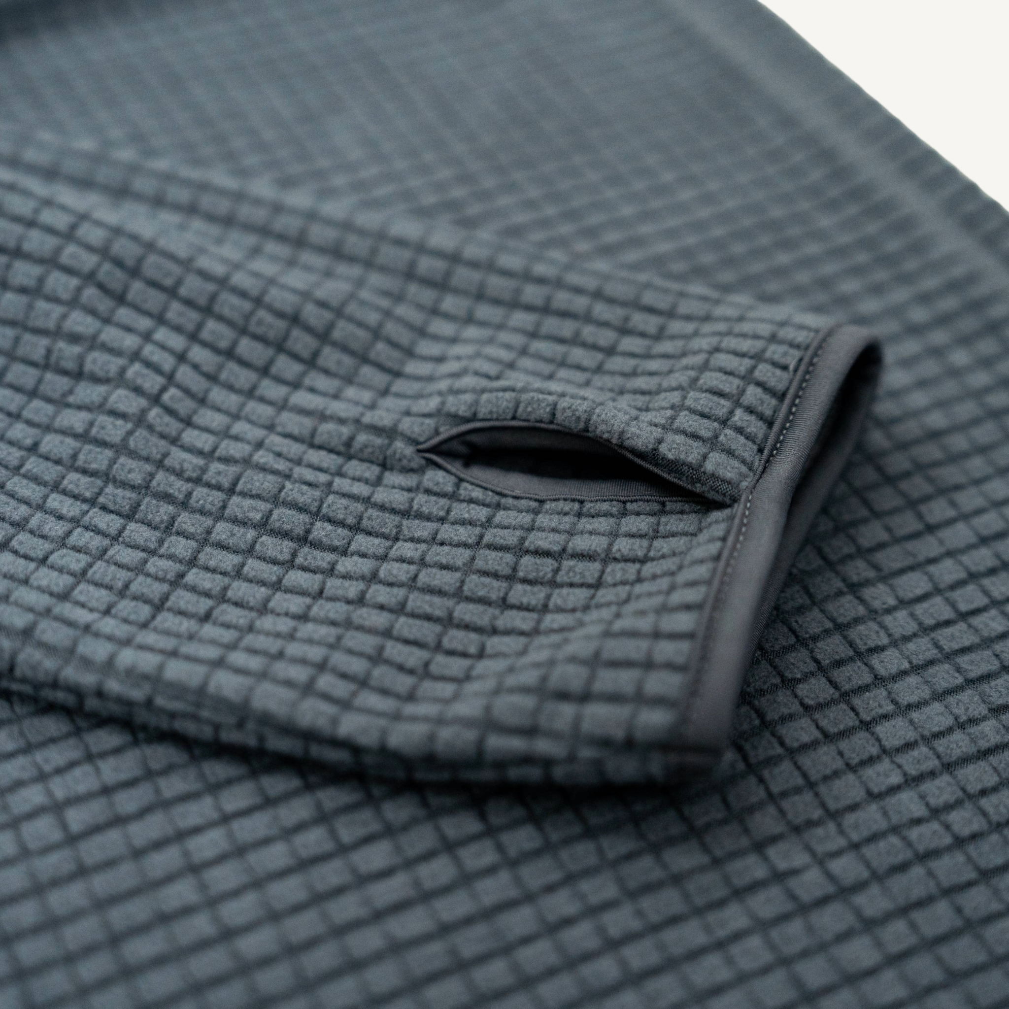 Women's Puget Gray Grid Fleece Crewneck