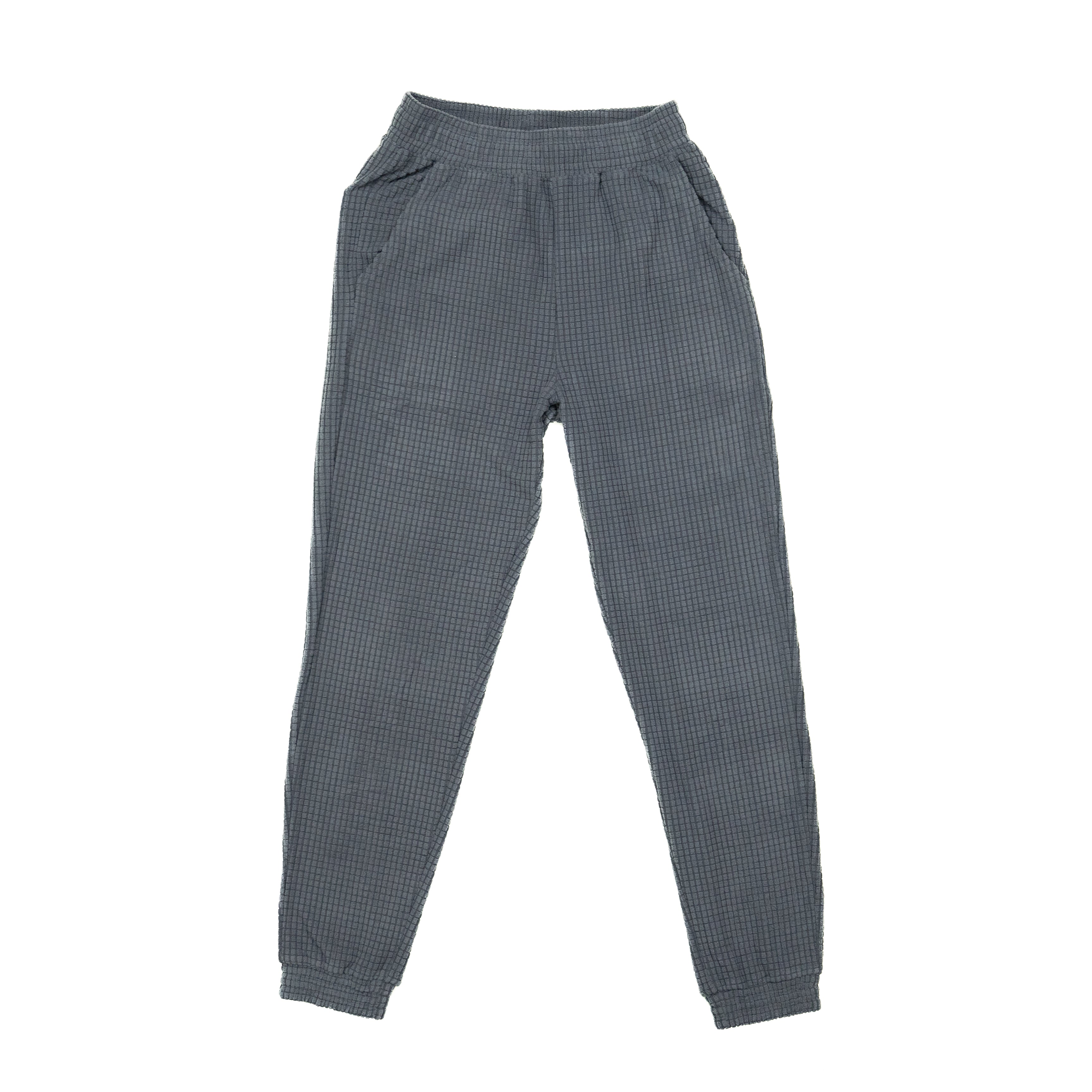women's puget grey grid fleece joggers