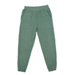 women's sage green grid fleece joggers