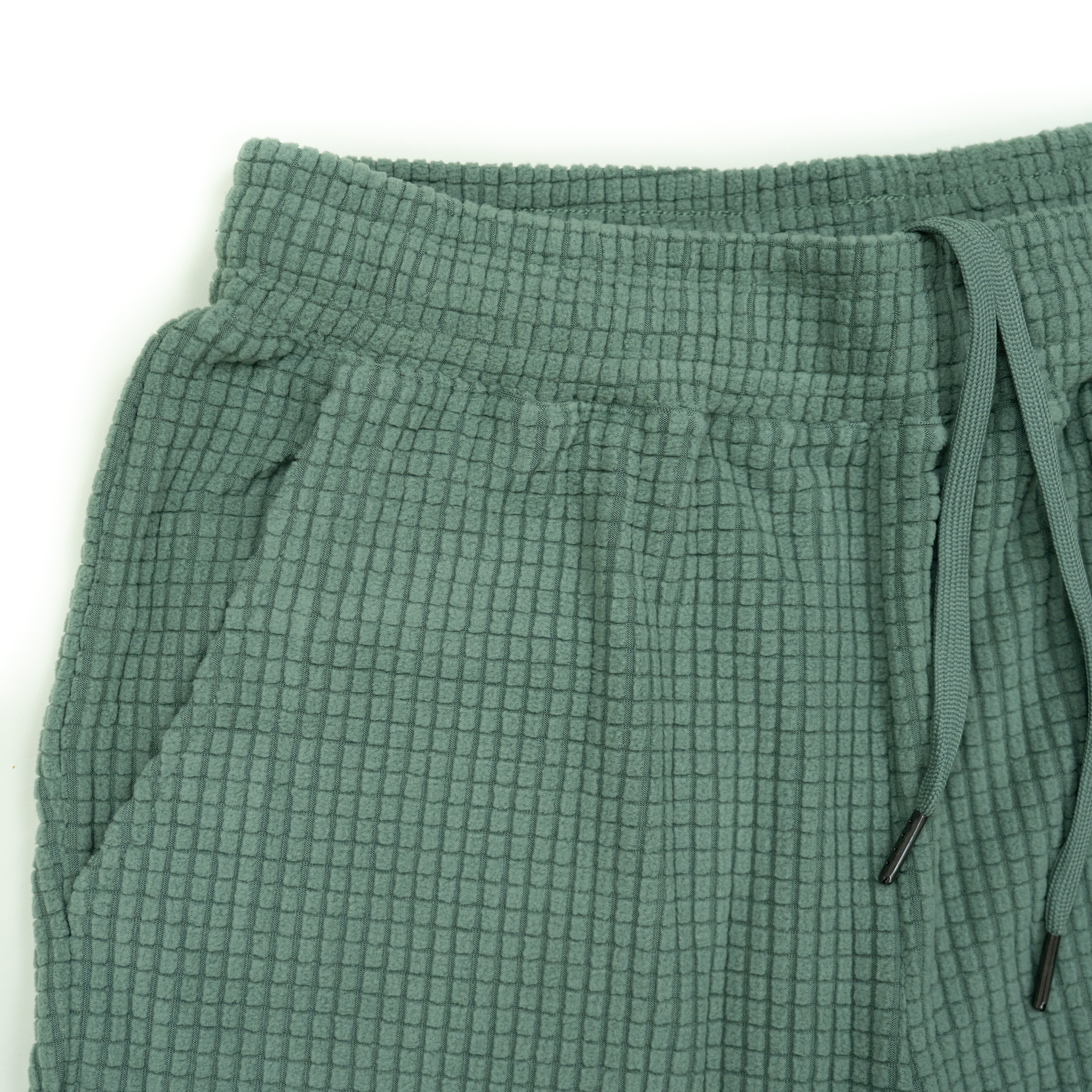 women's sage green grid fleece joggers