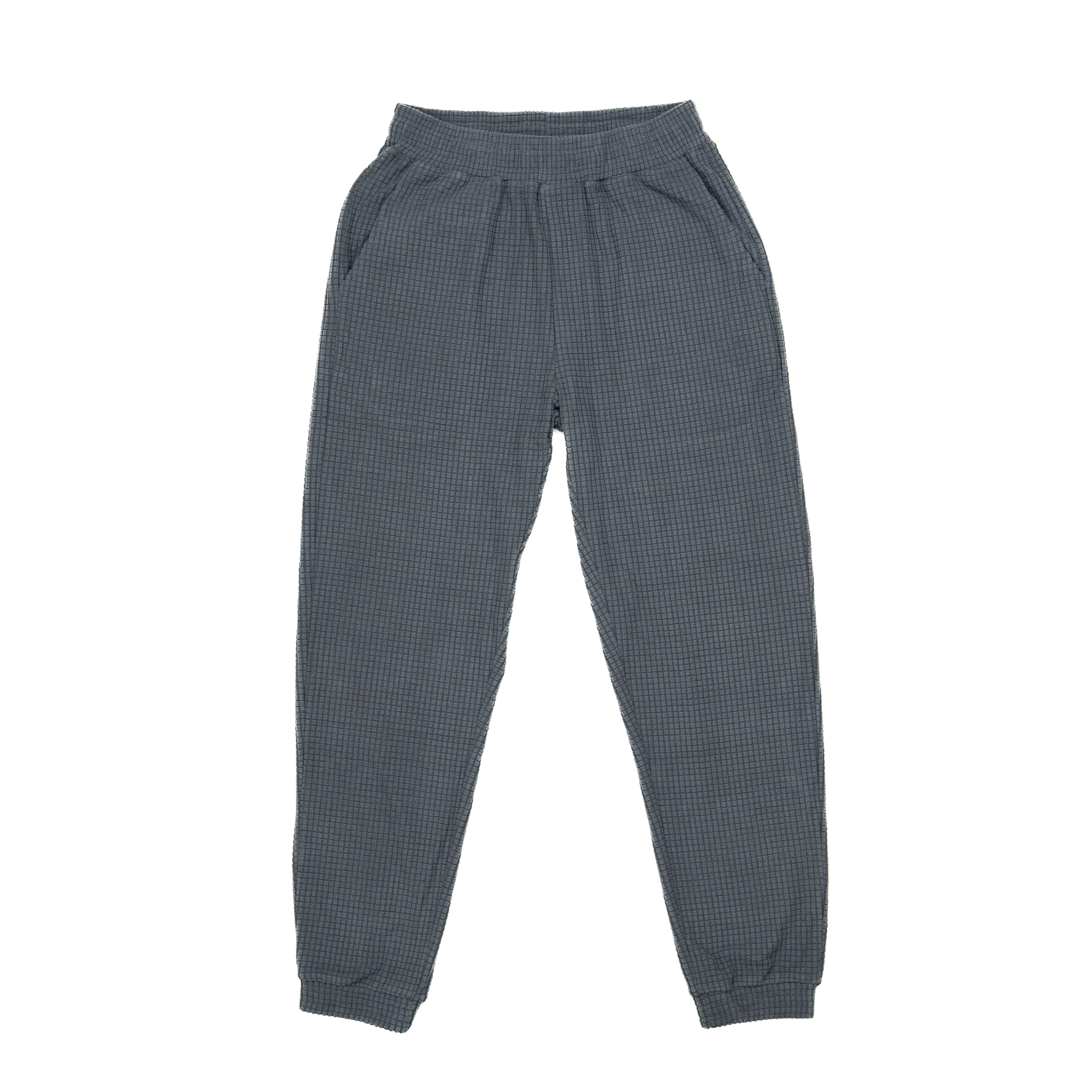 Men's Puget grey grid fleece joggers
