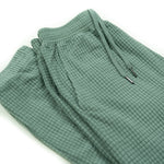 women's sage green grid fleece joggers