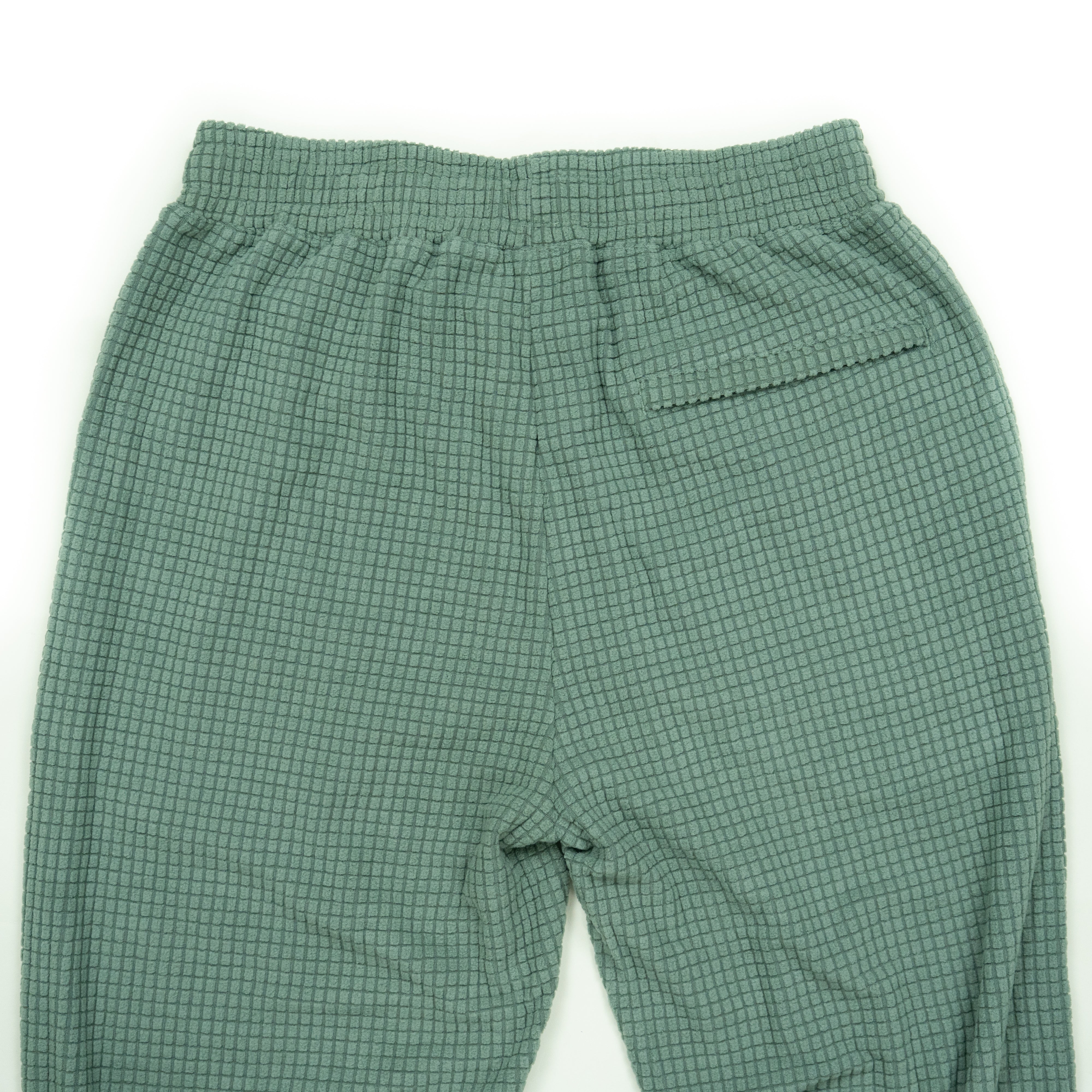 Men's sage green grid fleece joggers