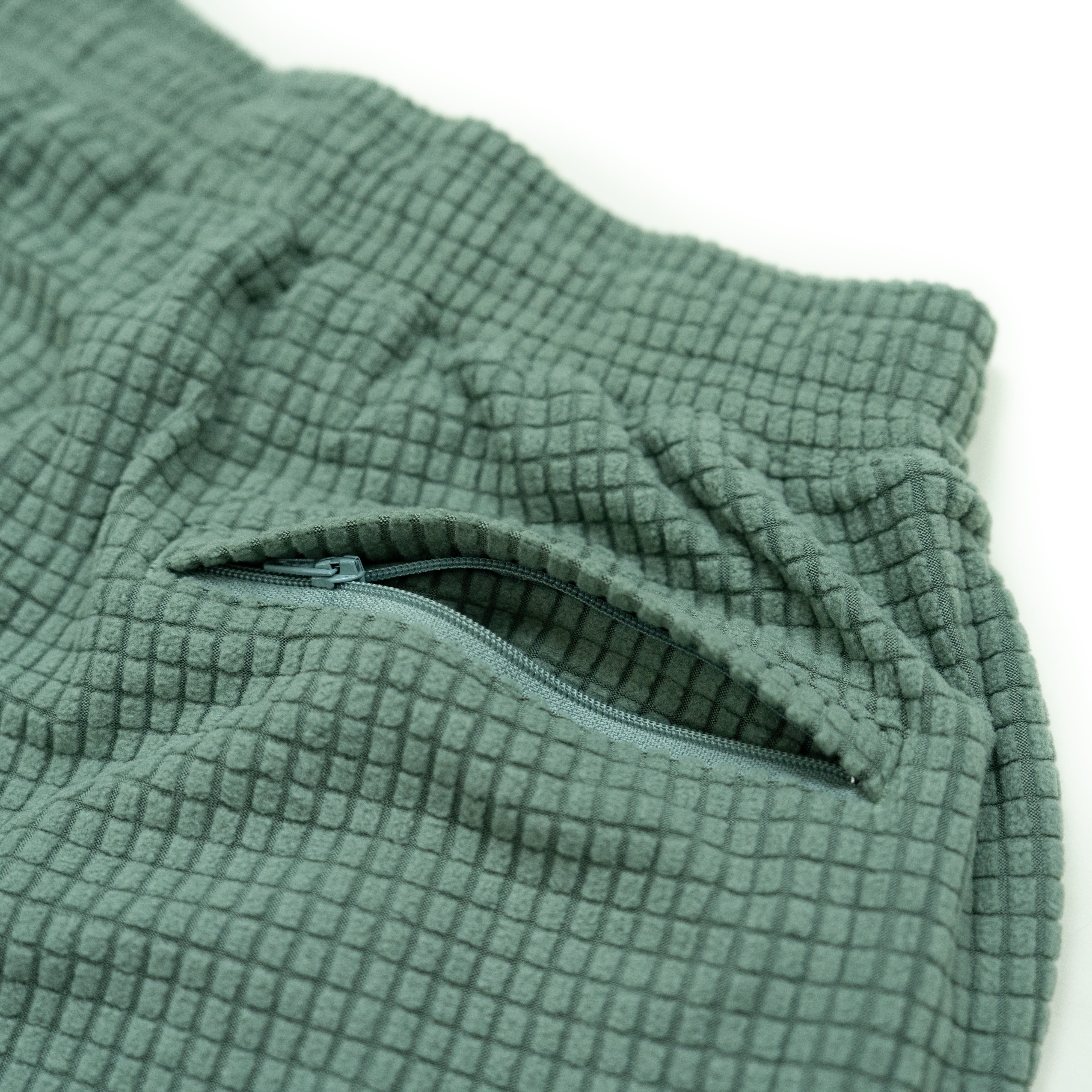 Men's sage green grid fleece joggers