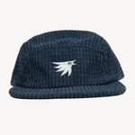 Midnight blue grid fleece 5 panel hat