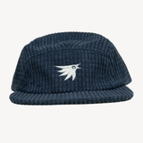Midnight blue grid fleece 5 panel hat