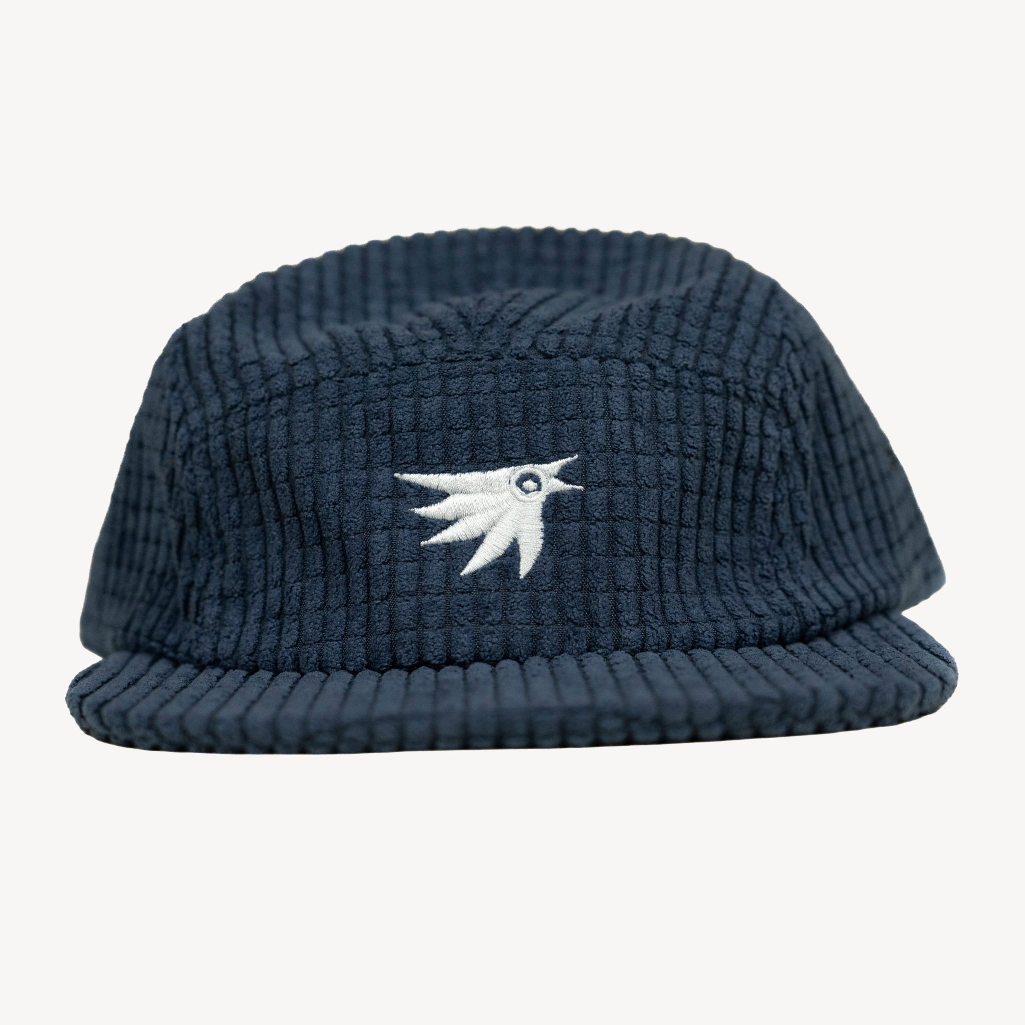 Midnight blue grid fleece 5 panel hat