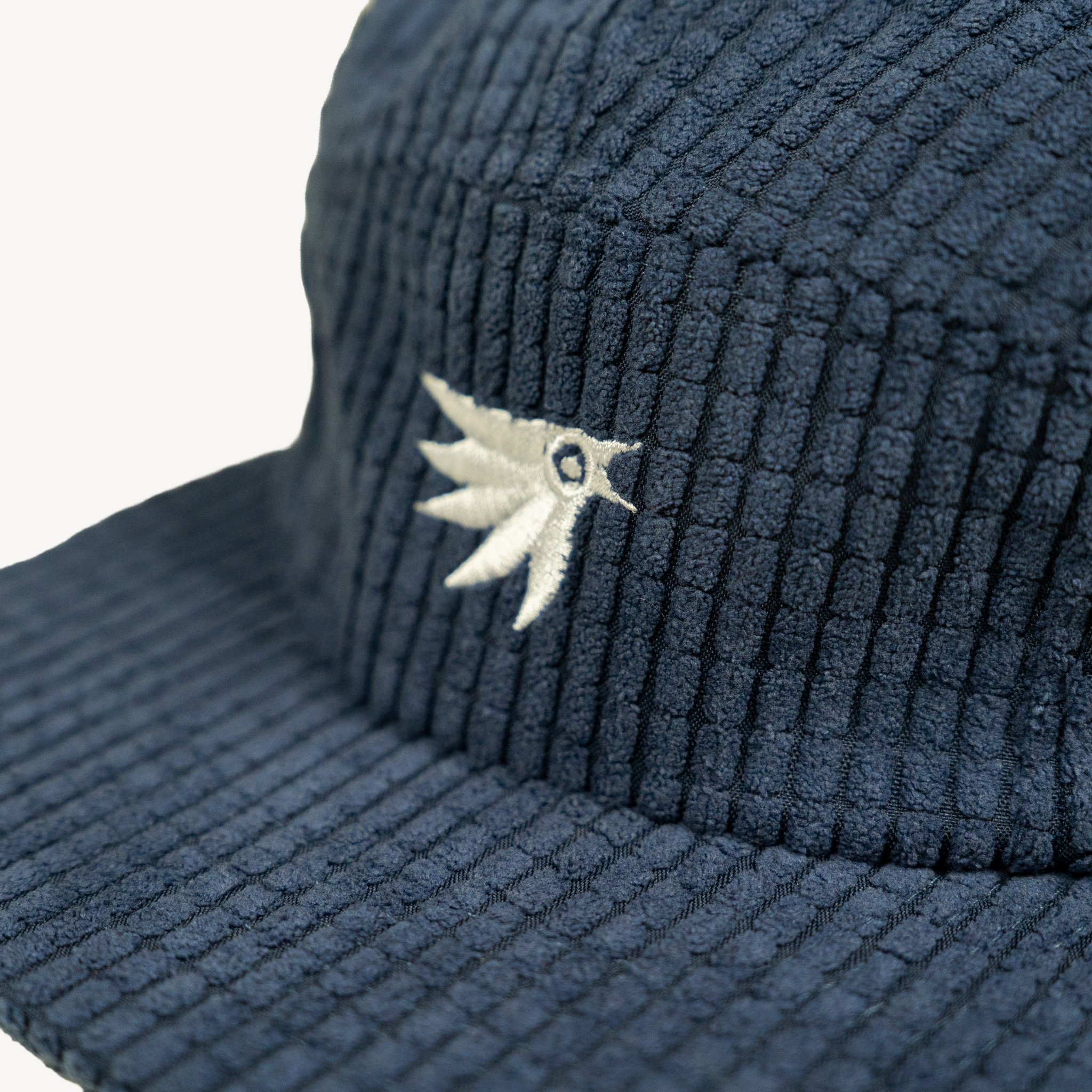 Midnight blue grid fleece 5 panel hat