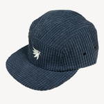 Midnight blue grid fleece 5 panel hat