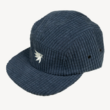 Midnight blue grid fleece 5 panel hat