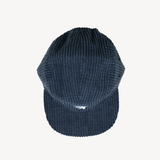 Midnight blue grid fleece 5 panel hat