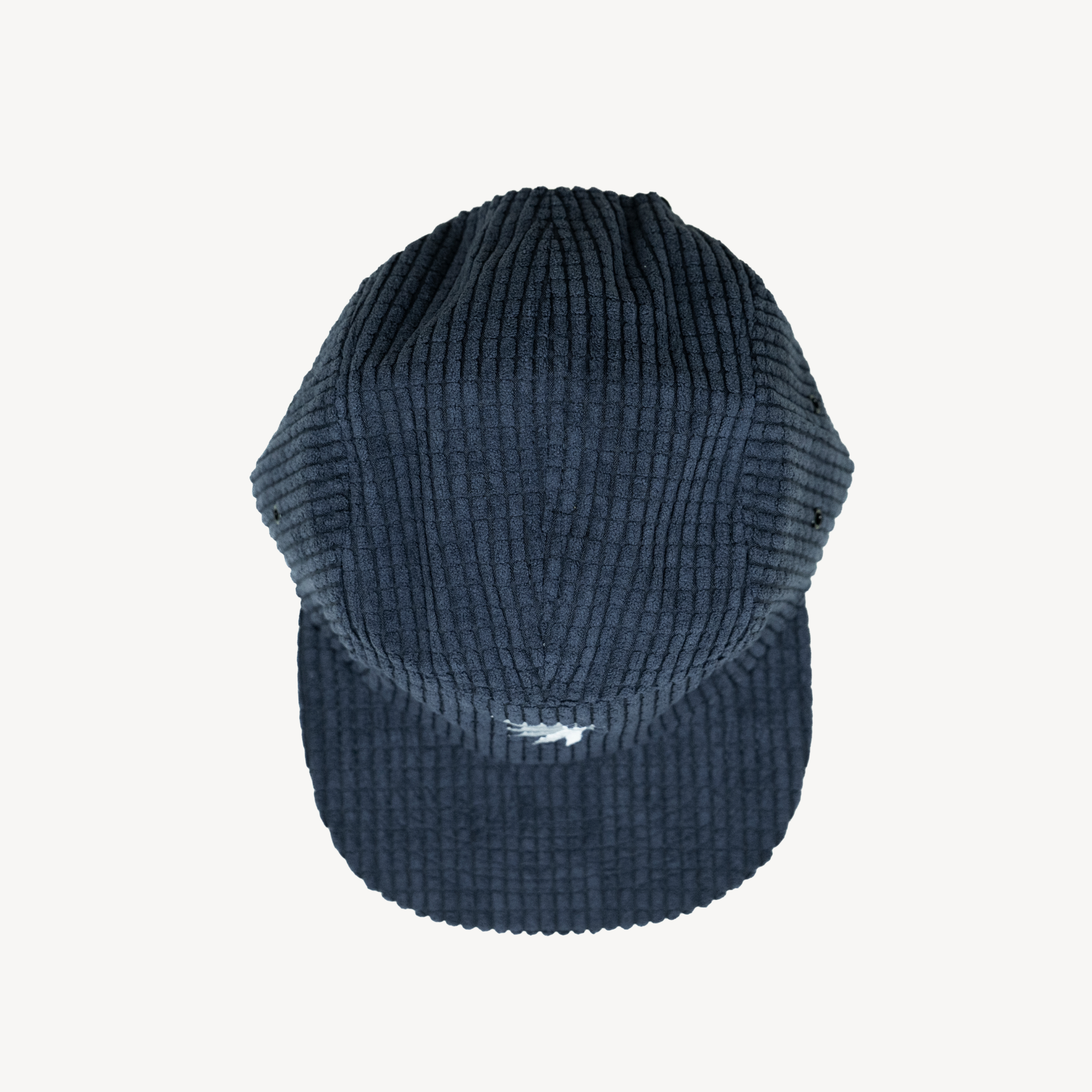 Midnight blue grid fleece 5 panel hat