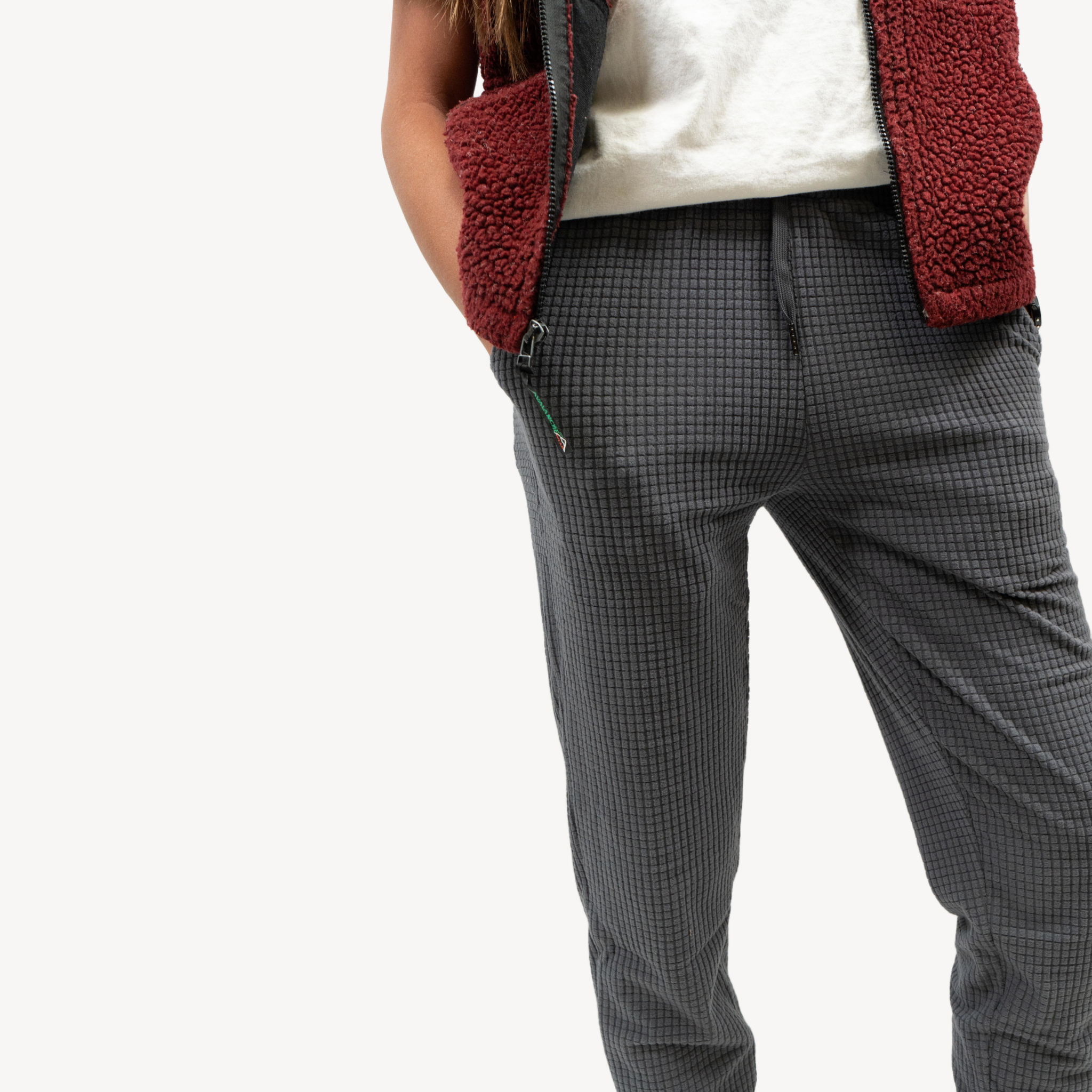 women's puget grey grid fleece joggers