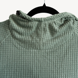 Men's Sage Green Looser Fit Grid Fleece Hoodie Medium: Garage Sale