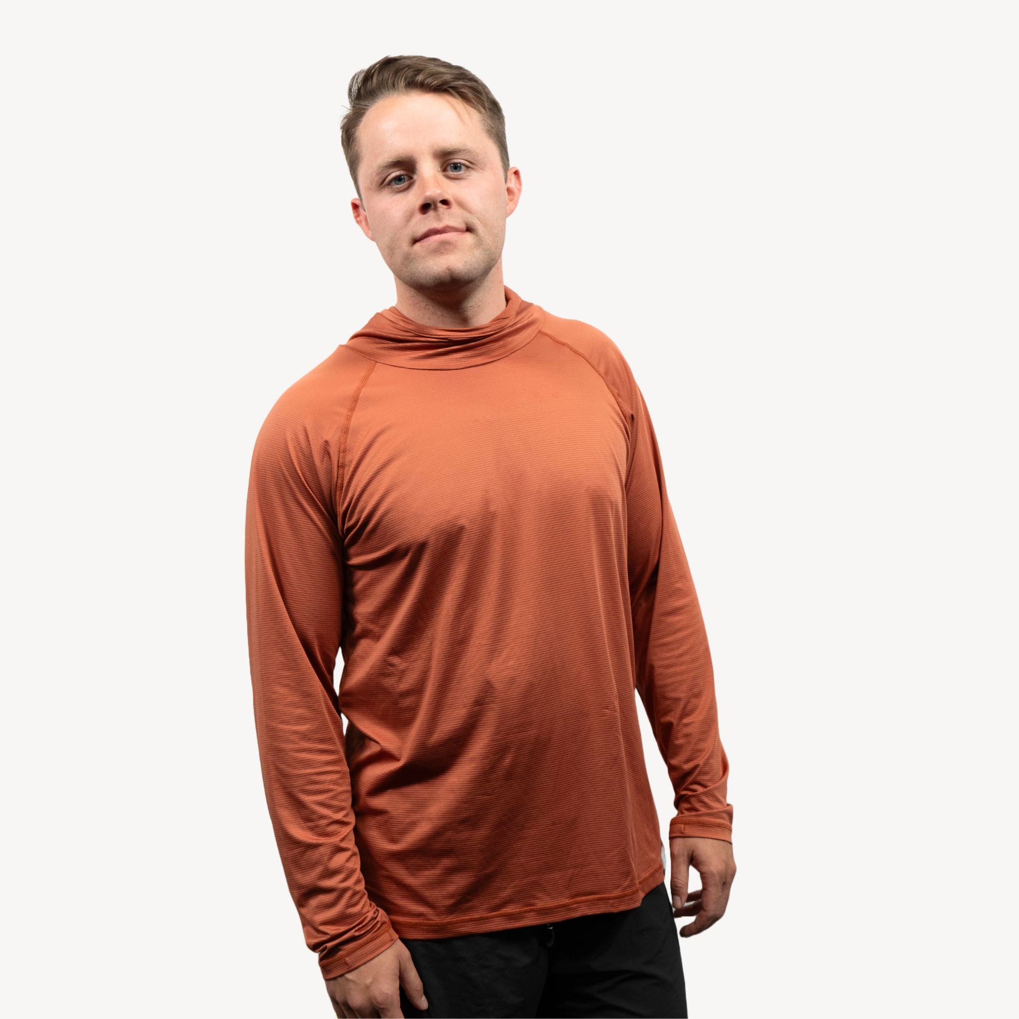 men's sun hoodie moab clay