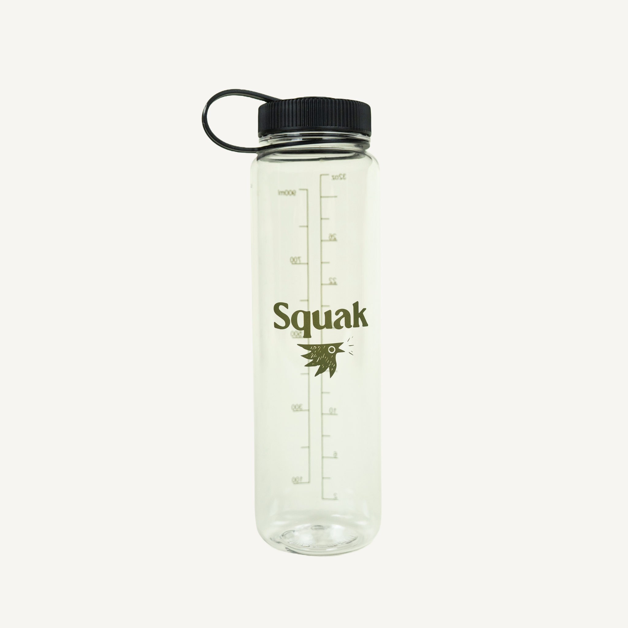 Clear water bottle