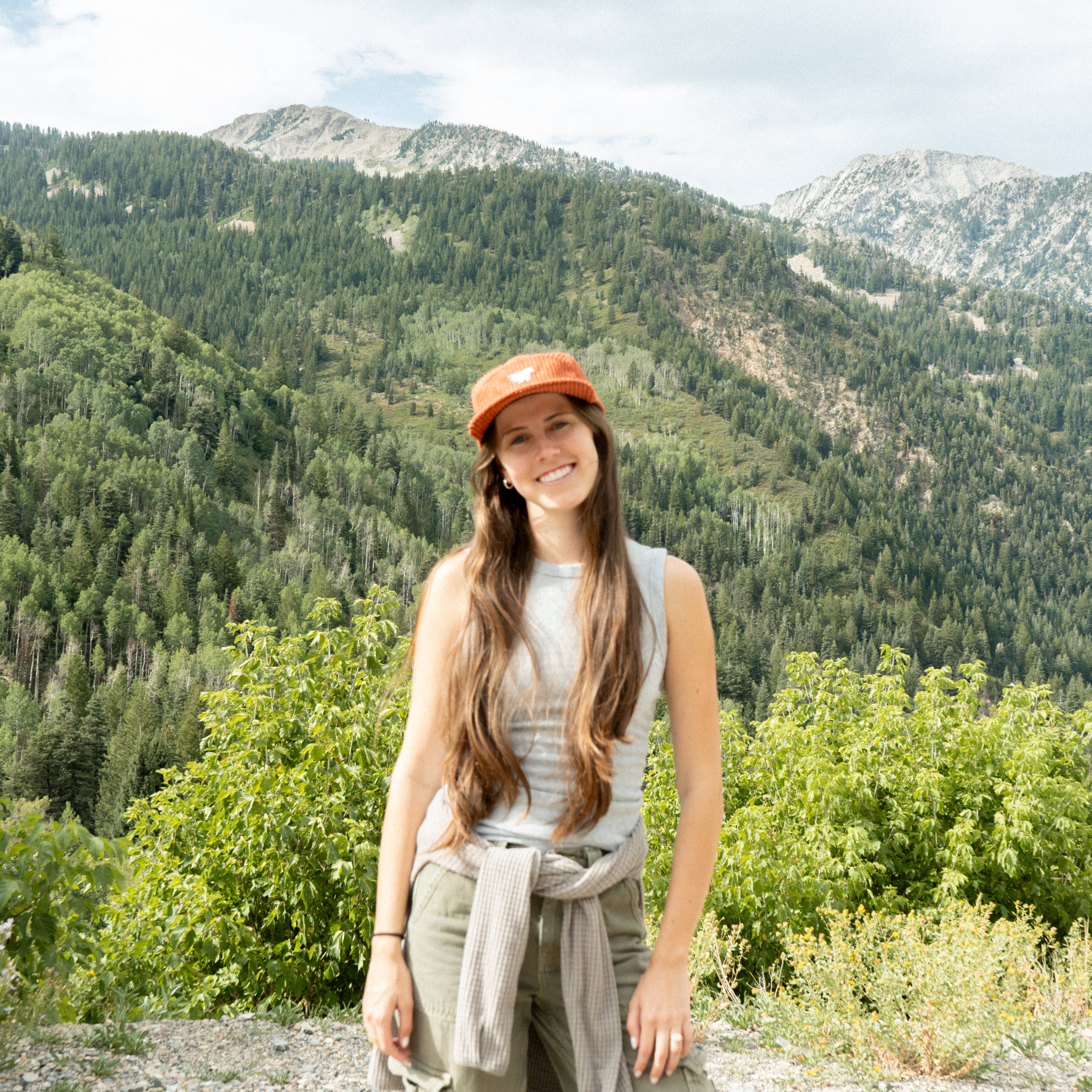 Canyon Amber grid fleece 5 panel hat 